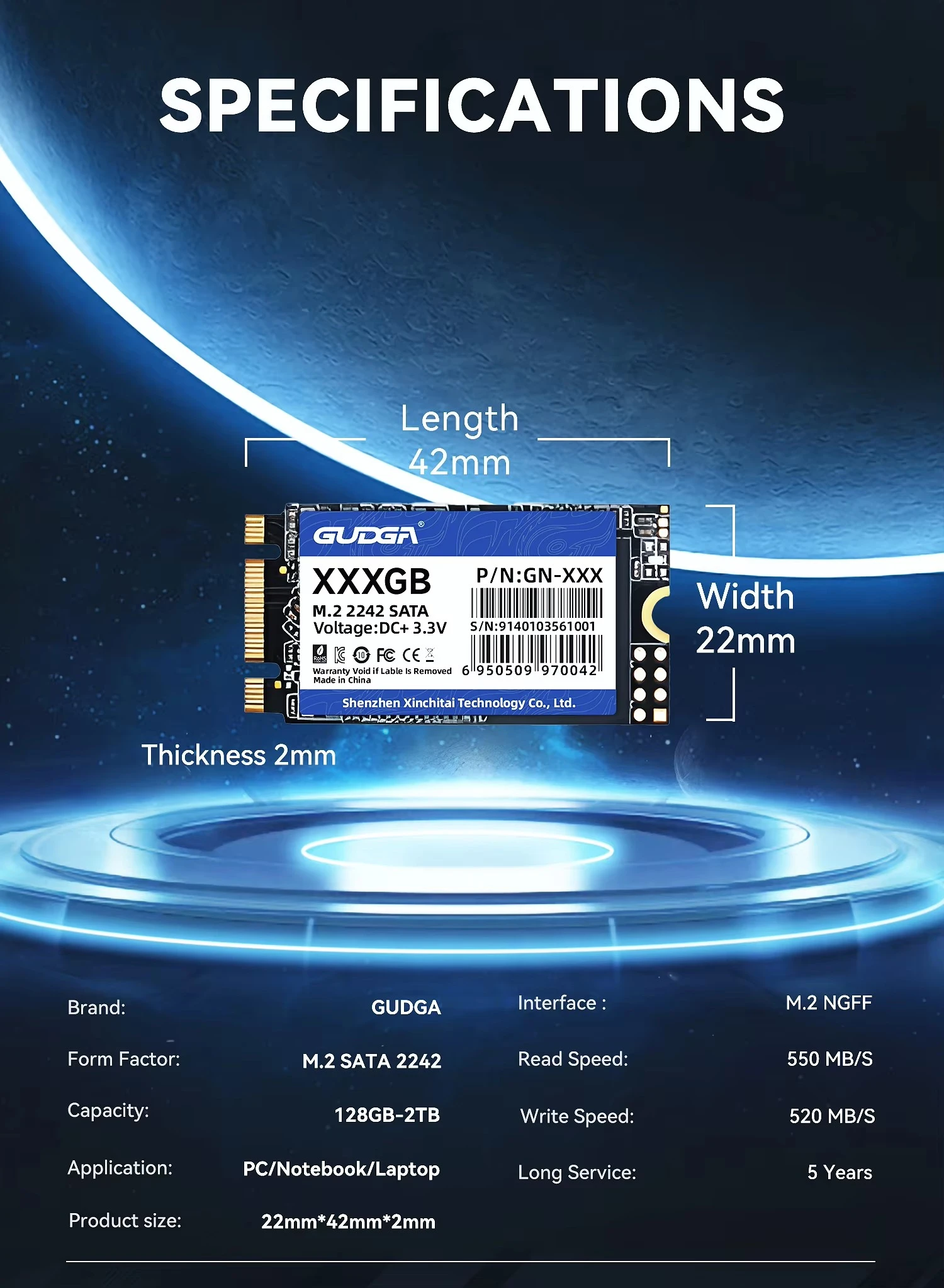 Laptop M.2 SATA SSD 